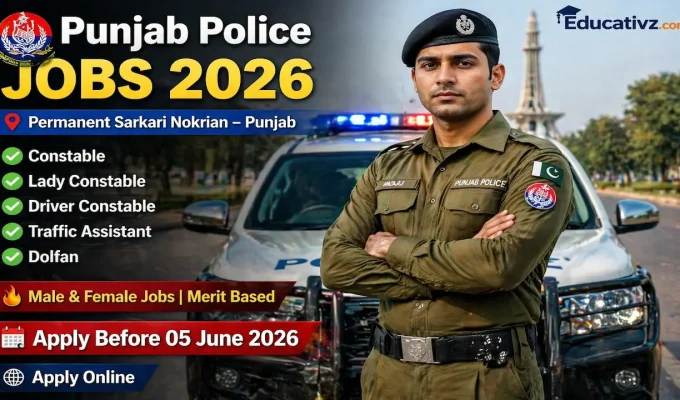 Official advertisement for Punjab Police Jobs April 2026 for Constables and Driver Constables.