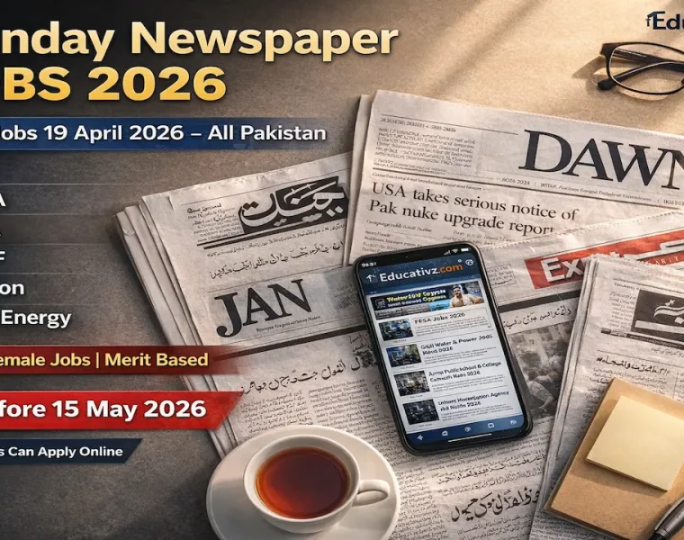 Sunday Newspaper Jobs April 19, 2026 from Jang, Dawn, and Express newspapers for various Government Departments