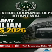 Central Ordnance Depot COD Khanewal Jobs 2026 Advertisement Pak Army