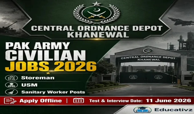 Central Ordnance Depot COD Khanewal Jobs 2026 Advertisement Pak Army