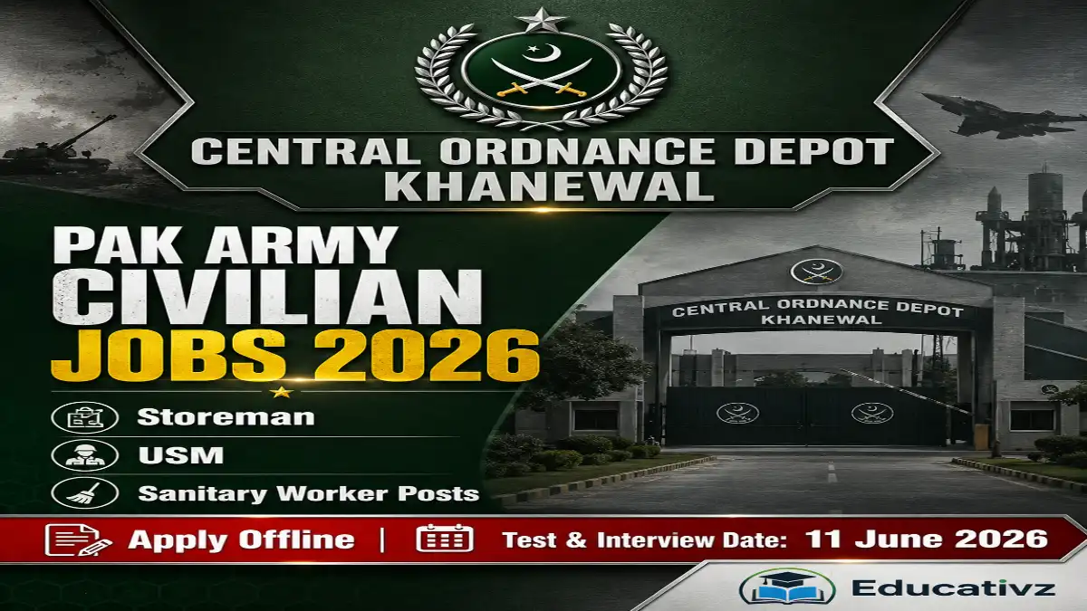 Central Ordnance Depot COD Khanewal Jobs 2026 Advertisement Pak Army