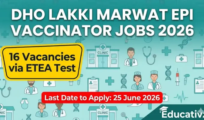 DHO Lakki Marwat EPI Vaccinator Jobs June 2026 Advertisement ETEA