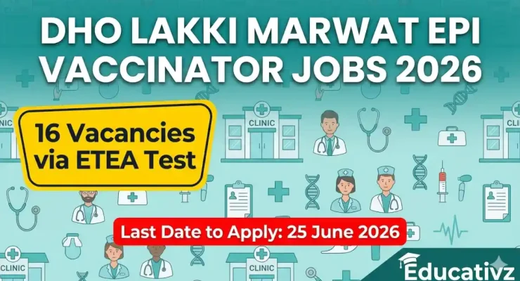 DHO Lakki Marwat EPI Vaccinator Jobs June 2026 Advertisement ETEA