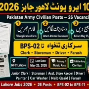100 Arrows Unit Lahore Jobs 2026 — Clerk, Storeman, Driver & More | Apply Now | Educativz
