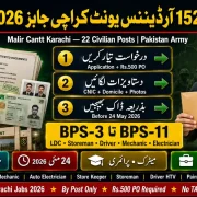 152 Ordnance Unit Malir Cantt Karachi Jobs May 2026 — Apply by Post | Educativz