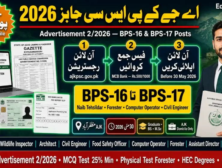 AJKPSC Jobs 2026 Advertisement 2/2026 – Apply Online ajkpsc.gov.pk | Educativz
