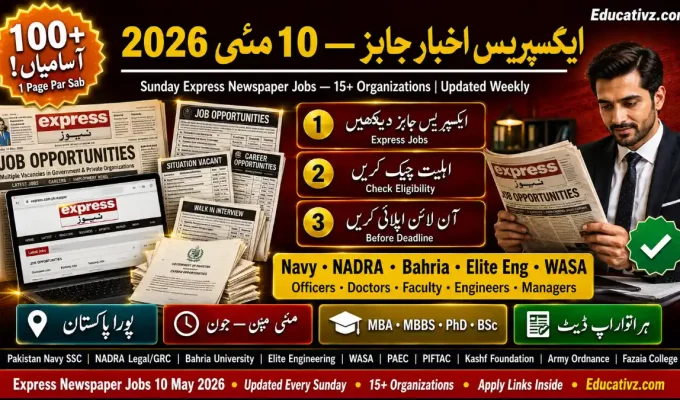 Express Newspaper Jobs Today 10 May 2026 — Sunday Jobs Pakistan | Educativz
