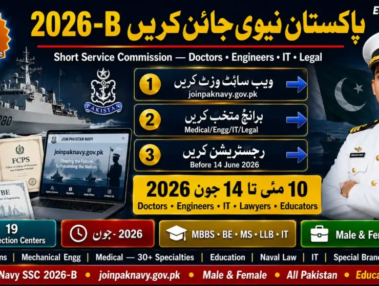 Join Pakistan Navy Short Service Commission SSC 2026-B — Register Online joinpaknavy.gov.pk | Educativz