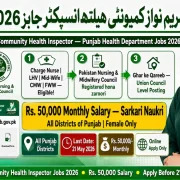 Maryam Nawaz Community Health Inspector Jobs 2026 — Rs. 50,000 Monthly Salary Punjab Health Department Apply Before 21 May