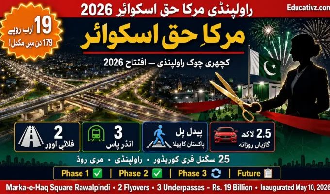 Rawalpindi Kutchery Chowk Marka-e-Haq Square Inauguration 10 May 2026 — CM Maryam Nawaz | Educativz