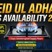 Eid ul Adha Gas Availability Schedule 2026 SSGC SNGPL Pakistan