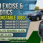 Official Uniformed Posts Career Advertisement for Narcotics Control Constable in Sindh Excise Department