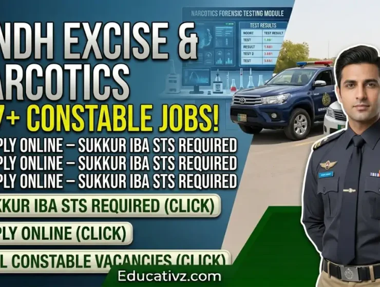 Official Uniformed Posts Career Advertisement for Narcotics Control Constable in Sindh Excise Department