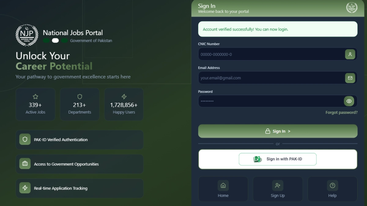 National Job Portal NJP Sign In and Login Page Verified Account