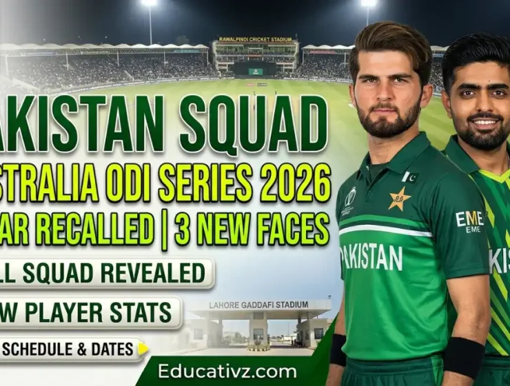 Official Pakistan 16 Member Squad for Australia ODI Series 2026