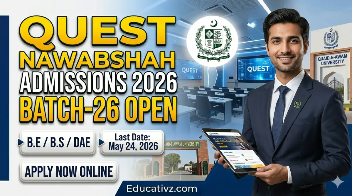 Quaid e Awam University QUEST Nawabshah Batch 26 Admissions Advertisement 2026