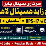 Shaikh Zayed Hospital Lahore Situation Vacant Ad May 2026