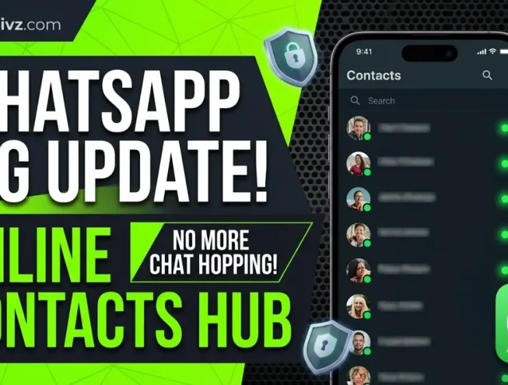 Mockup showing the New WhatsApp Centralized Online Contacts Hub Interface on a Smartphone