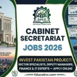 Cabinet Secretariat SIFC PM Office Islamabad Jobs June 2026 Recruitment Dashboard Portal Educativz