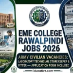 College of Electrical and Mechanical Engineering EME Rawalpindi Pak Army Jobs 2026 Portal Banner Educativz