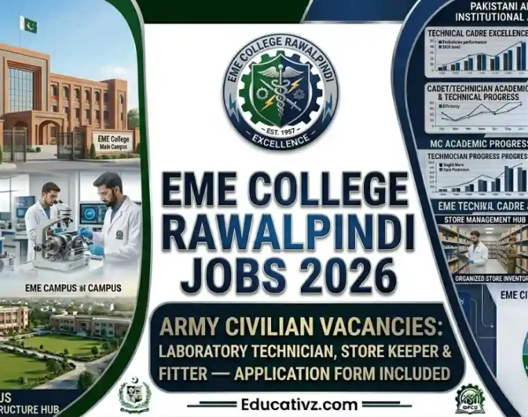 College of Electrical and Mechanical Engineering EME Rawalpindi Pak Army Jobs 2026 Portal Banner Educativz