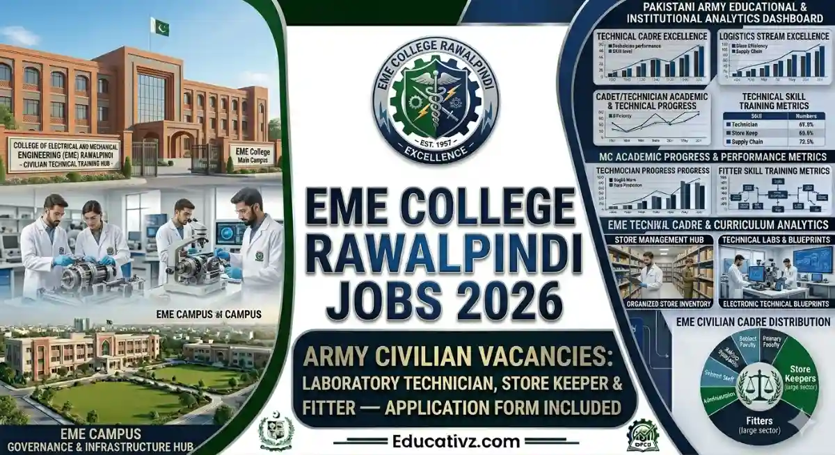 College of Electrical and Mechanical Engineering EME Rawalpindi Pak Army Jobs 2026 Portal Banner Educativz