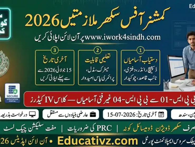 Commissioner Office Sukkur Division Government Recruitment June July 2026 Official Advertisement Notice Banner Educativz
