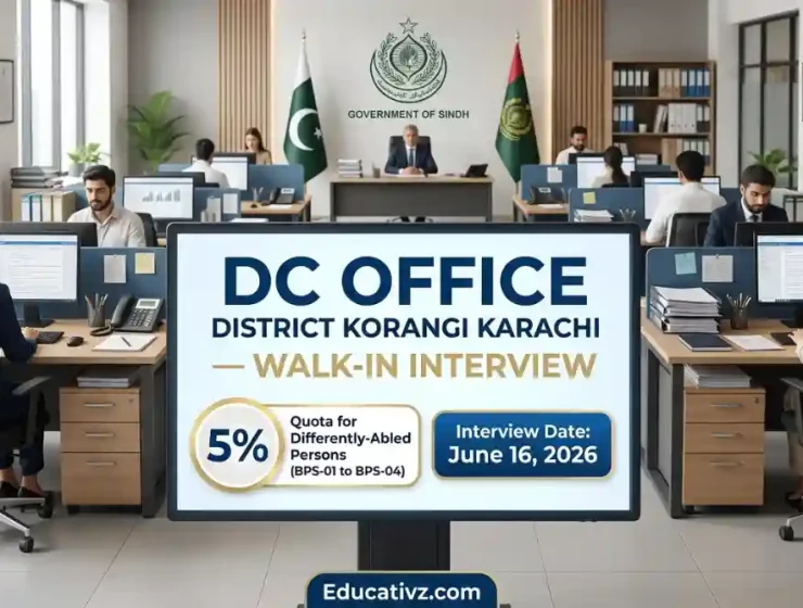 Deputy Commissioner DC Office District Korangi Karachi Walk In Interview June 2026