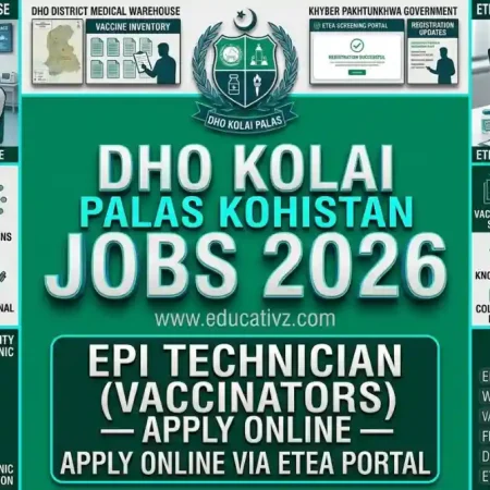 DHO Kolai Palas Kohistan Jobs June 2026 EPI Technician Vaccinators ETEA Educativz