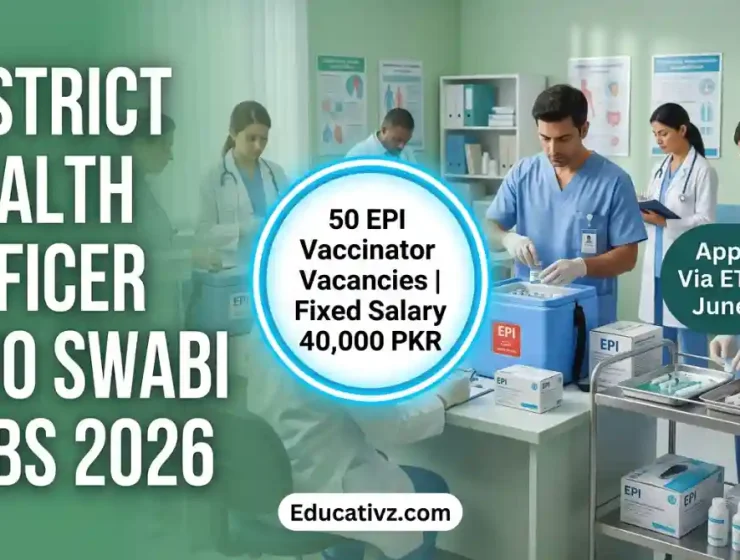 District Health Officer DHO Swabi EPI Vaccinator Jobs via ETEA 2026 June Advertisement
