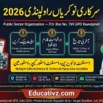 Public Sector Government Department Rawalpindi Jobs June 2026 Official Career Advertisement Notice Banner Educativz