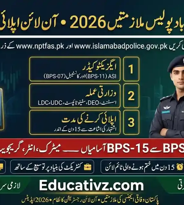Islamabad Capital Territory ICT Police Careers June 2026 Official Recruitment Advertisement Notice Banner Educativz