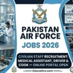 Pakistan Air Force PAF Civilian Jobs June 2026 Online Registration Gateway Dashboard Educativz