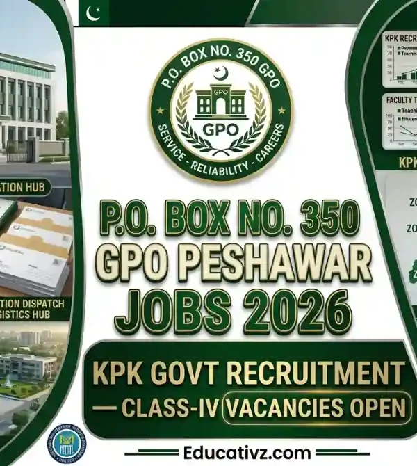 P O Box No 350 GPO Peshawar Govt Jobs 2026 Recruitment Banner Educativz