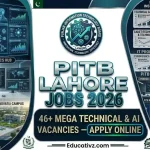 Punjab Information Technology Board PITB Lahore Jobs 2026 Portal Banner Educativz