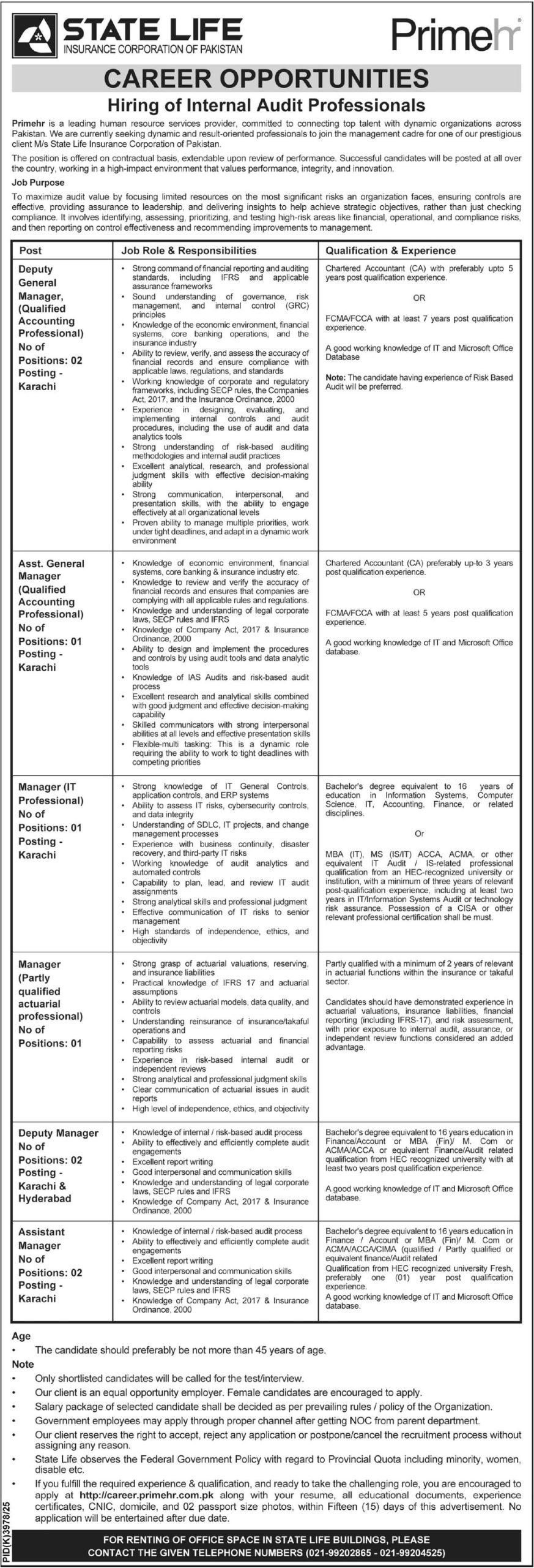 State Life Insurance Corporation Jobs July 2026 Advertisement Newspaper Notice Clipping The Express Tribune Page 7 URL Asset