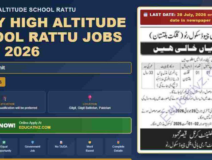 Army High Altitude School Rattu Jobs July 2026 Cook Unit - Army High Altitude School Rattu, Pakistan