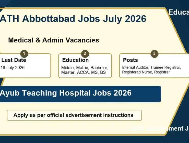 ATH Abbottabad Jobs July 2026 featured image for Ayub Teaching Hospital vacancies