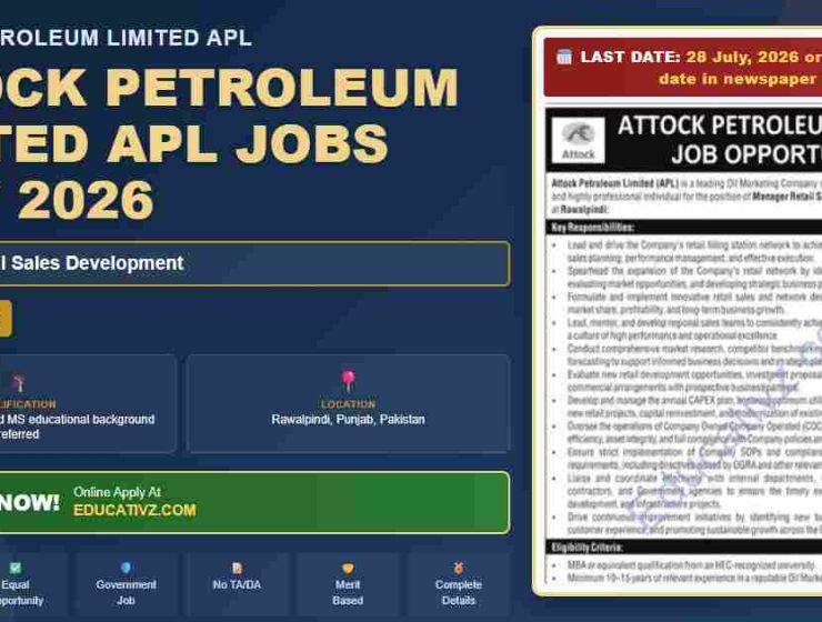 Attock Petroleum Limited Manager Retail Job July 2026 - Attock Petroleum Limited APL