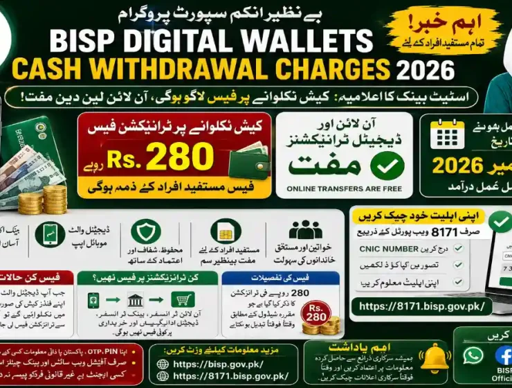 BISP Digital Wallet cash withdrawal charges 2026 and SBP clarification for beneficiaries