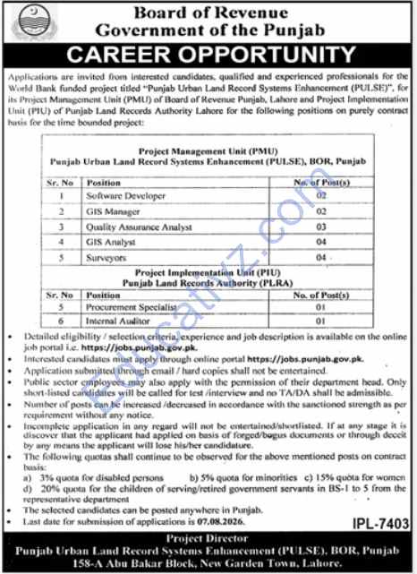 Board of Revenue Jobs July 2026 | Surveyor, GIS Manager, Internal Auditor & Others - Official Advertisement