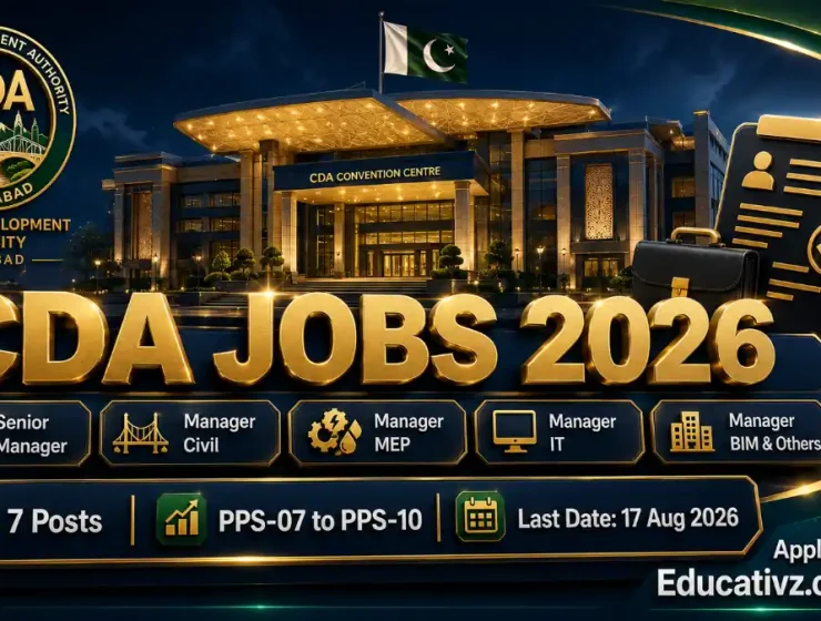 CDA Jobs 2026 — Capital Development Authority Islamabad Senior Manager Manager Civil MEP IT BIM Finance