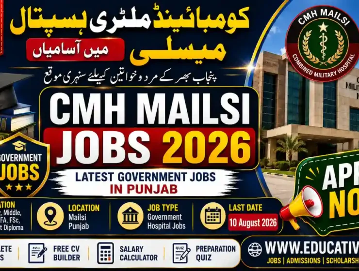 CMH Mailsi Jobs 2026 Latest Combined Military Hospital Government Jobs Advertisement
