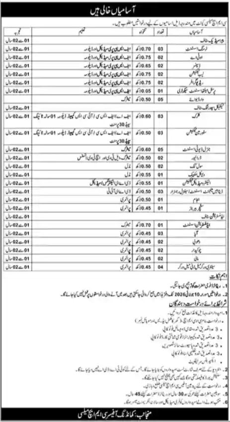 CMH Mailsi Jobs 2026 Official Advertisement CMH Mailsi Jobs 2026 Official Advertisement for Medical Assistant Driver Cook Ward Boy Naib Qasid and Class 4 Government Hospital Jobs