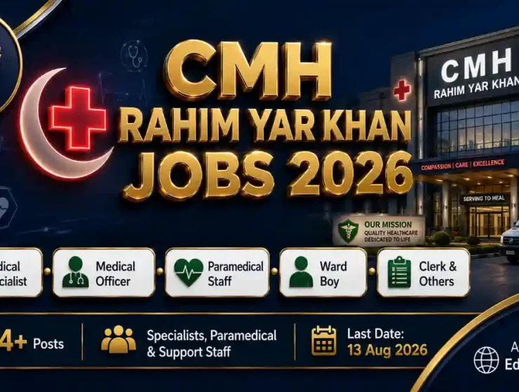 CMH Rahim Yar Khan Jobs August 2026 — Combined Military Hospital Medical Specialist Medical Officer Paramedical Ward Boy Clerk