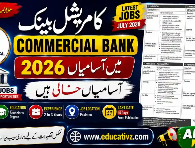 Commercial Bank Jobs July 2026 for IS Audit Officer MIS Reporting Analyst Project Support Officer and Training Officer