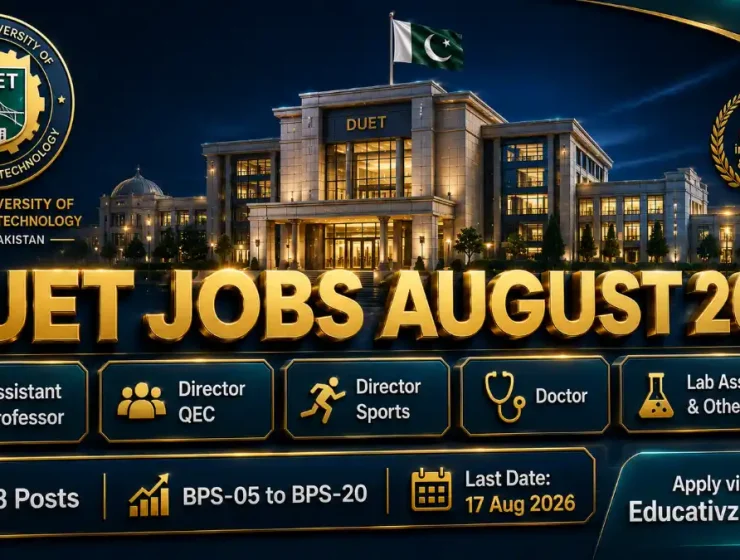 DUET Jobs August 2026 — Dawood University of Engineering and Technology Karachi Assistant Professor Director QEC Director Sports Doctor Lab Assistant