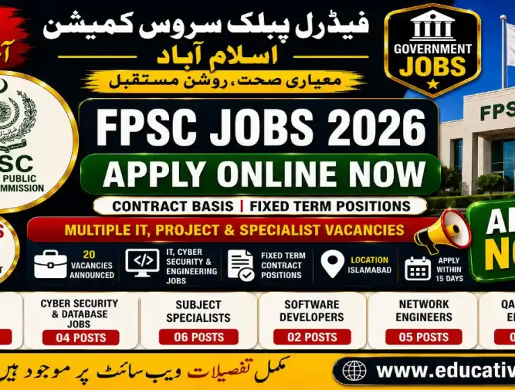 FPSC Jobs July 2026 Apply Online for Project Director Cyber Security Software Developer and Subject Specialist Posts