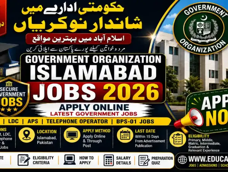 Government Organization Islamabad Jobs 2026 Latest Federal Government Jobs Advertisement