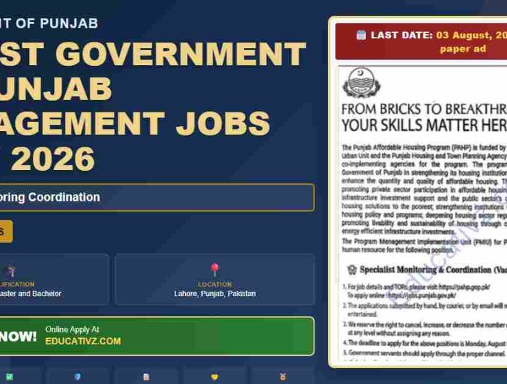 Government of Punjab Management Jobs July 2026 - Featured Banner